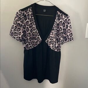 Torrid Black and Pink Leopard Print Blouse